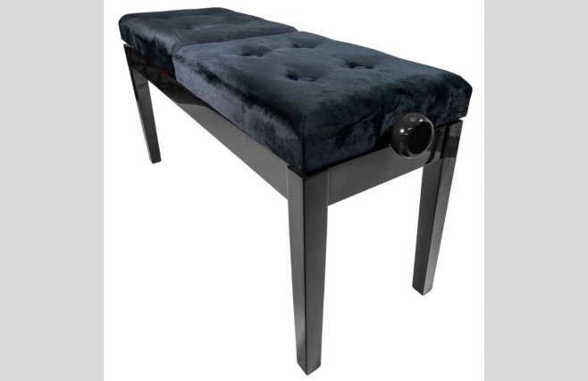 Koda FS208PE "Legato Duet" Polished Ebony Adjustable Height Duet Piano Stool - Image 3